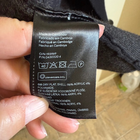 H&M Basic XS/S Black Open Front Knit Cardigan Sweater Pockets Casual‎ - Picture 4 of 5